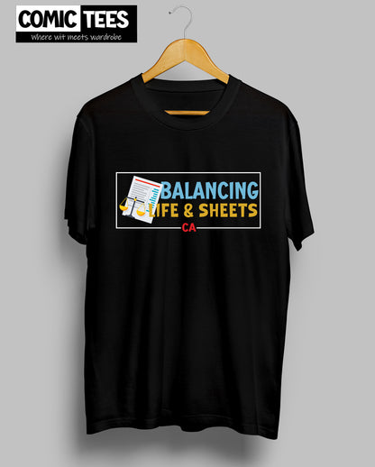 Balancing Life and Sheets Unisex Tshirt