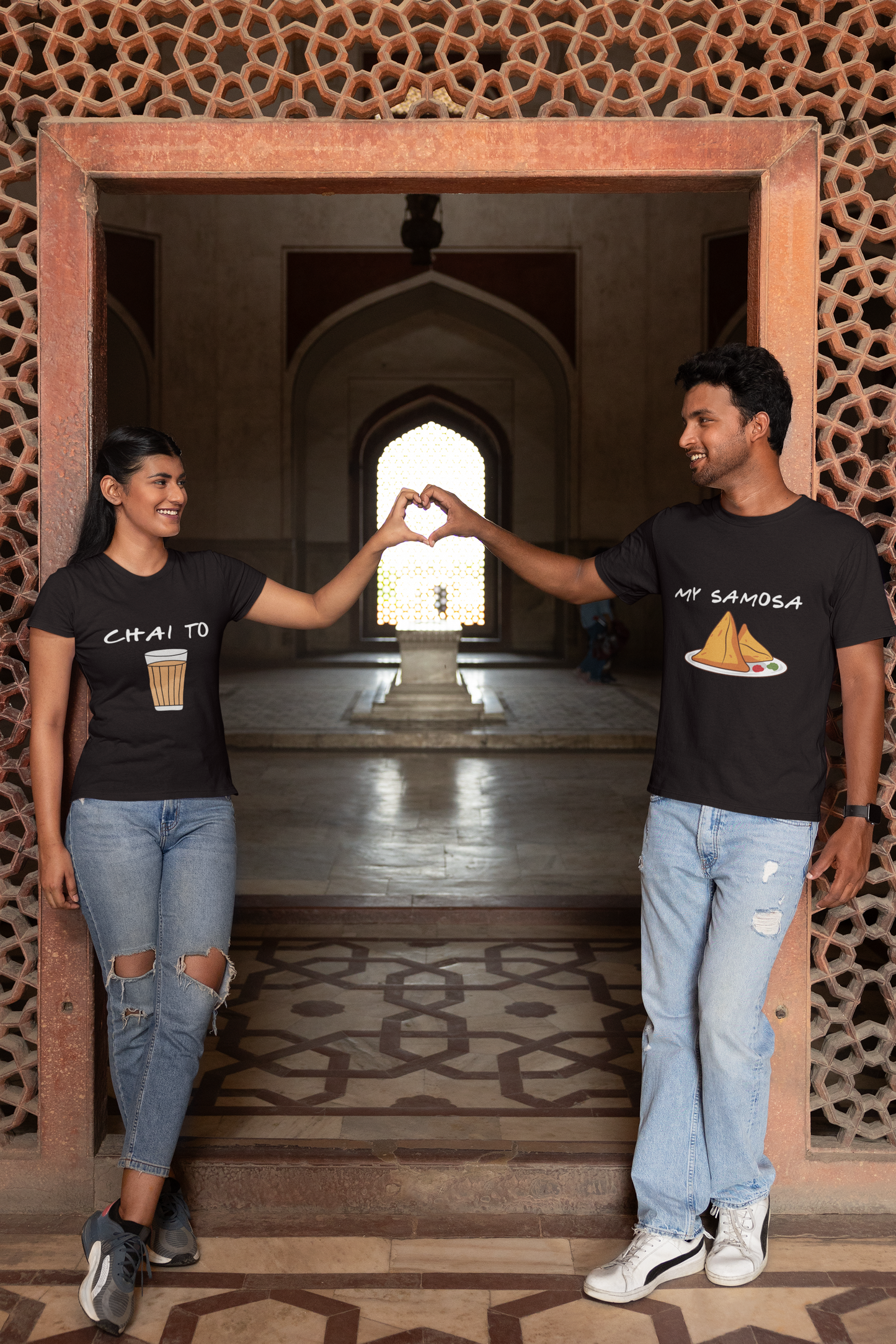 Chai to my samosa Couple Tshirt