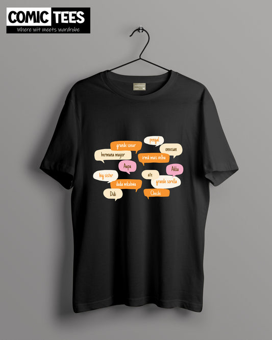 Sister in Different Languages Oversize T-shirt